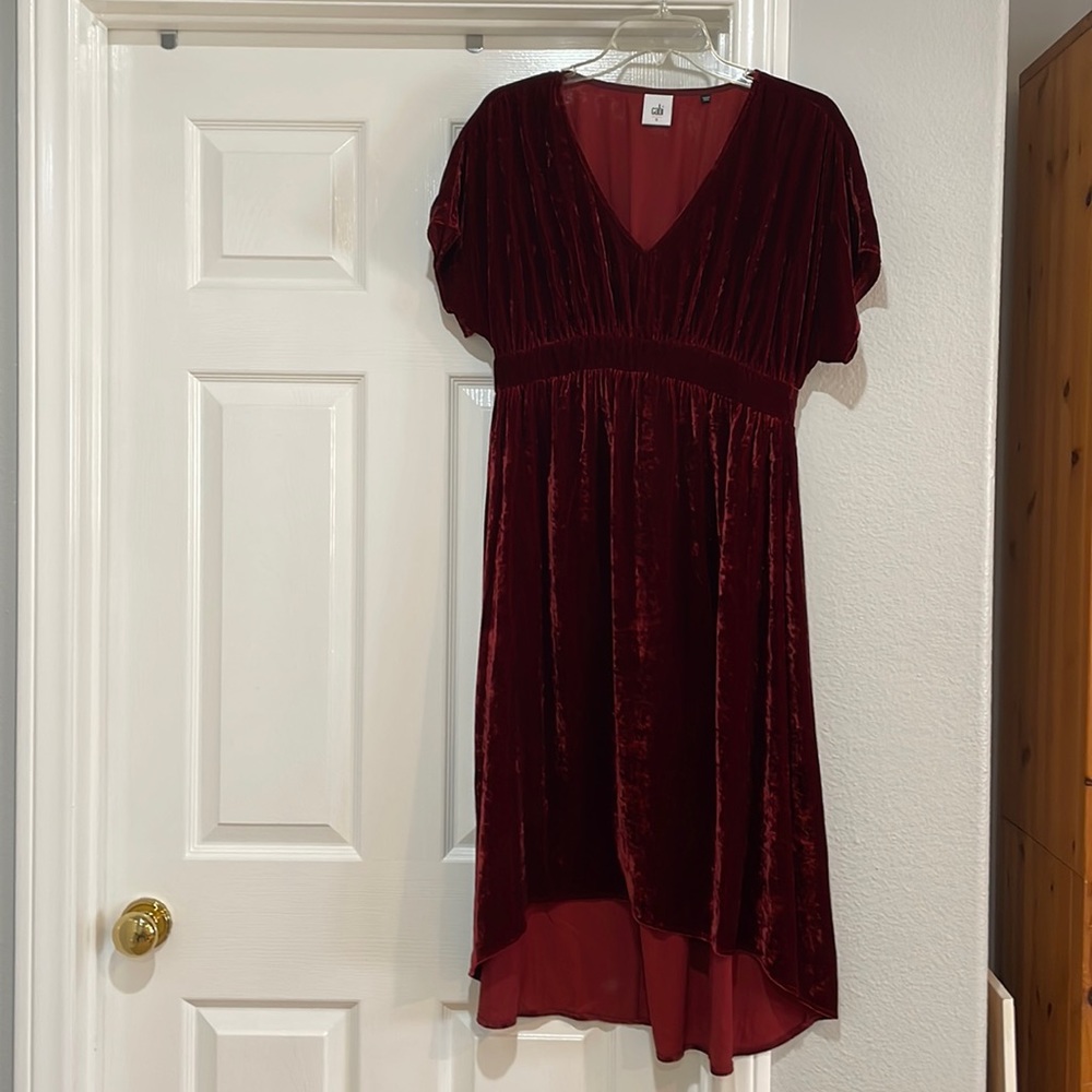 Cabi red velvet dress